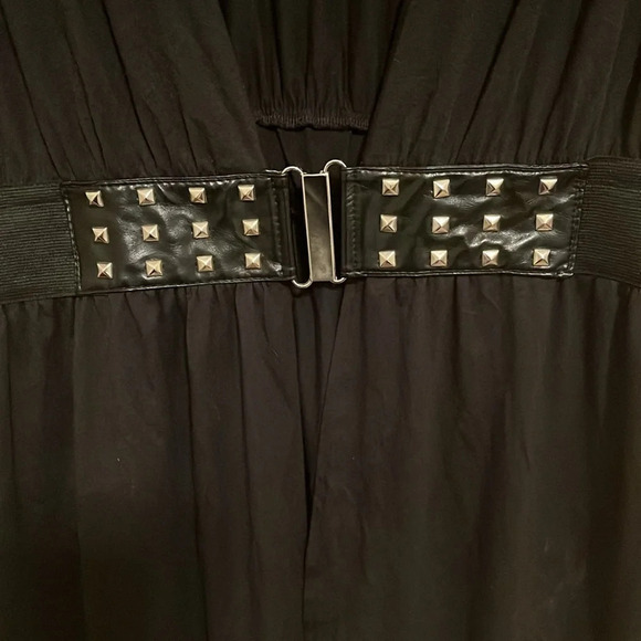 BLACK~BLOUSE W ATTACHED CARDIGAN~TOPPER~XL - Picture 2 of 6